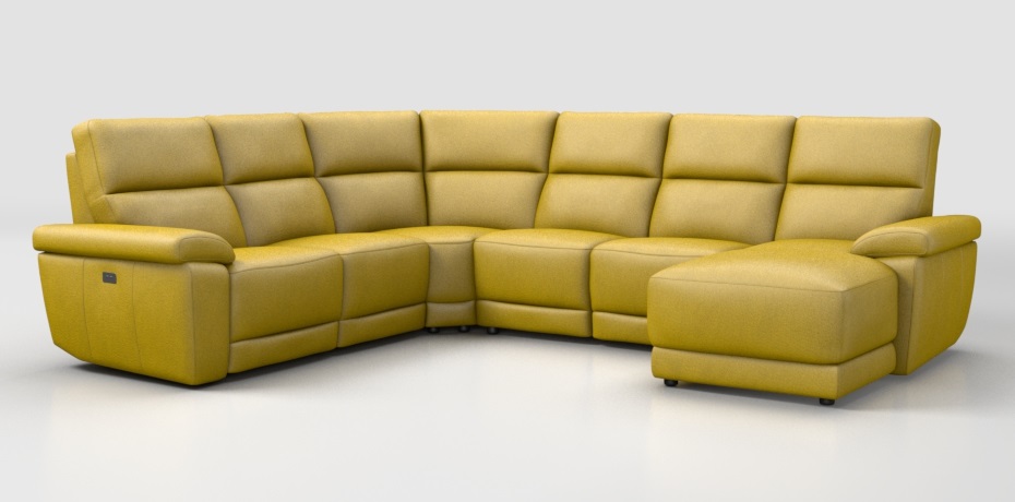 Sartorano - large corner sofa with 1 electric recliner - left peninsula